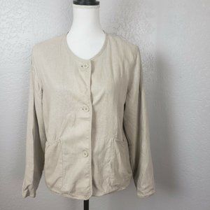 Vermont Country Store Linen Jacket Button Front M